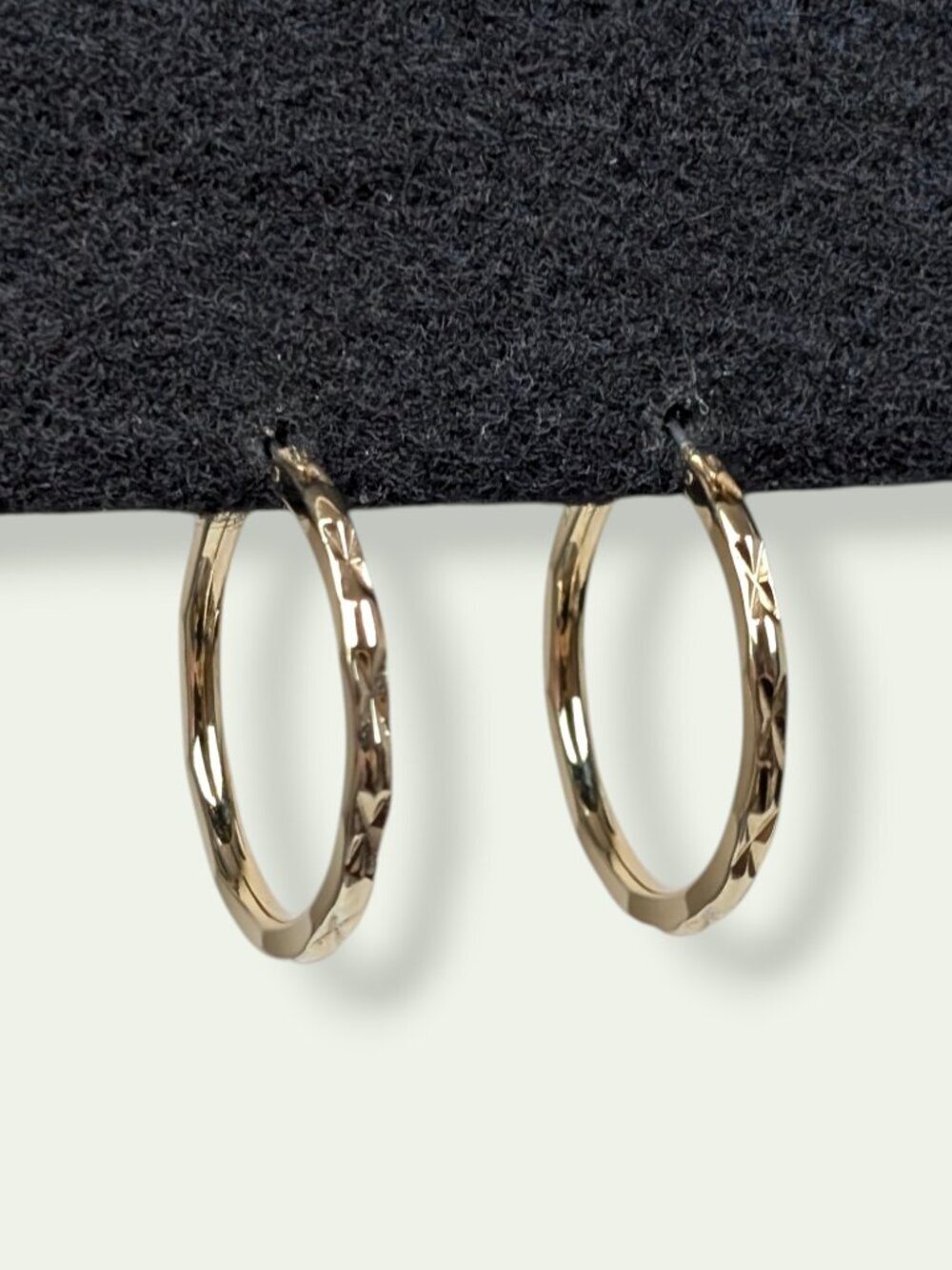 Smooth Textured Gold Tone Hoop Earrings